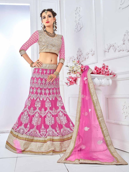  Lehenga Choli - Embroidered Net & Satin
