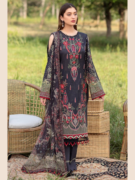 Pakistani Salwar Kameez - Chiffon & Lawn Embroidery