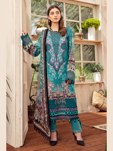 Pakistani Salwar Kameez - Chiffon & Lawn Embroidery