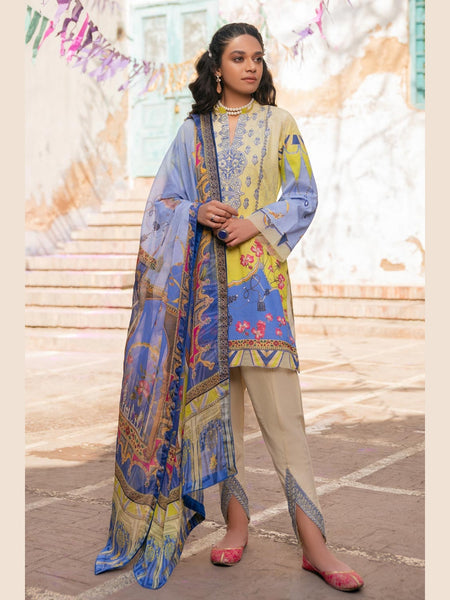 Pakistani Salwar Kameez - Lawn & Chiffon Embroidery