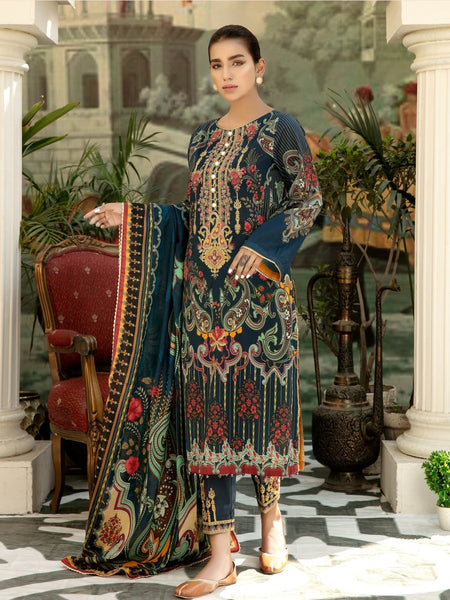 Pakistani Salwar Kameez - Lawn Embroidery & Print