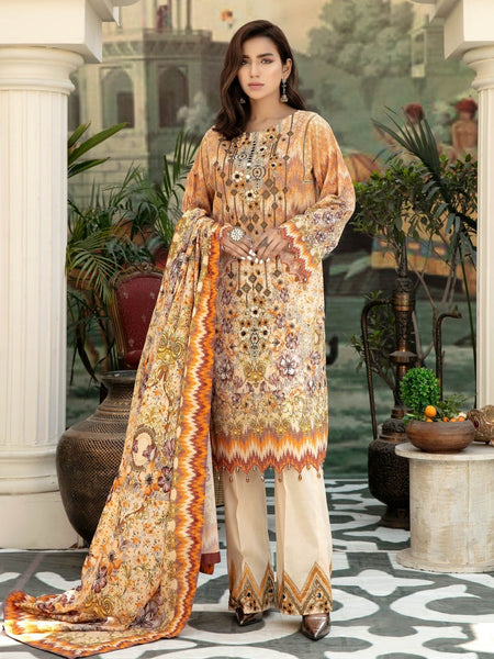 Pakistani Salwar Kameez - Lawn Embroidery & Print