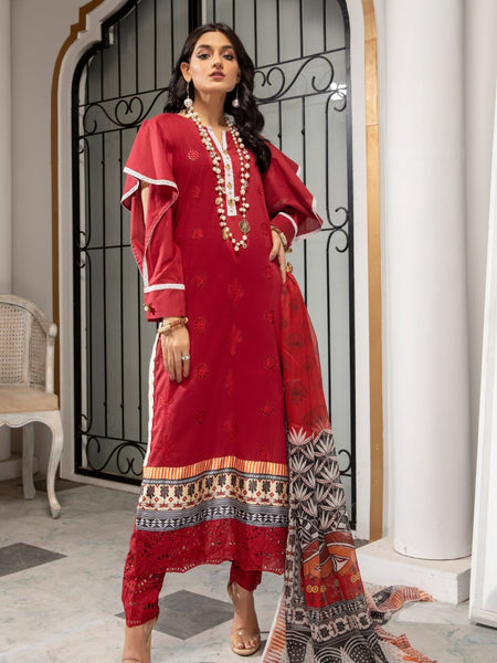  Pakistani Dress - Schiffli Embroidered Chiken Kari