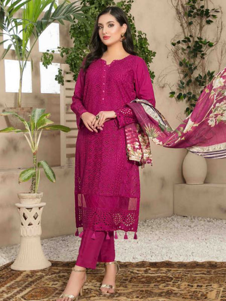  Salwar Kameez - Schiffli Embroidered Viscose