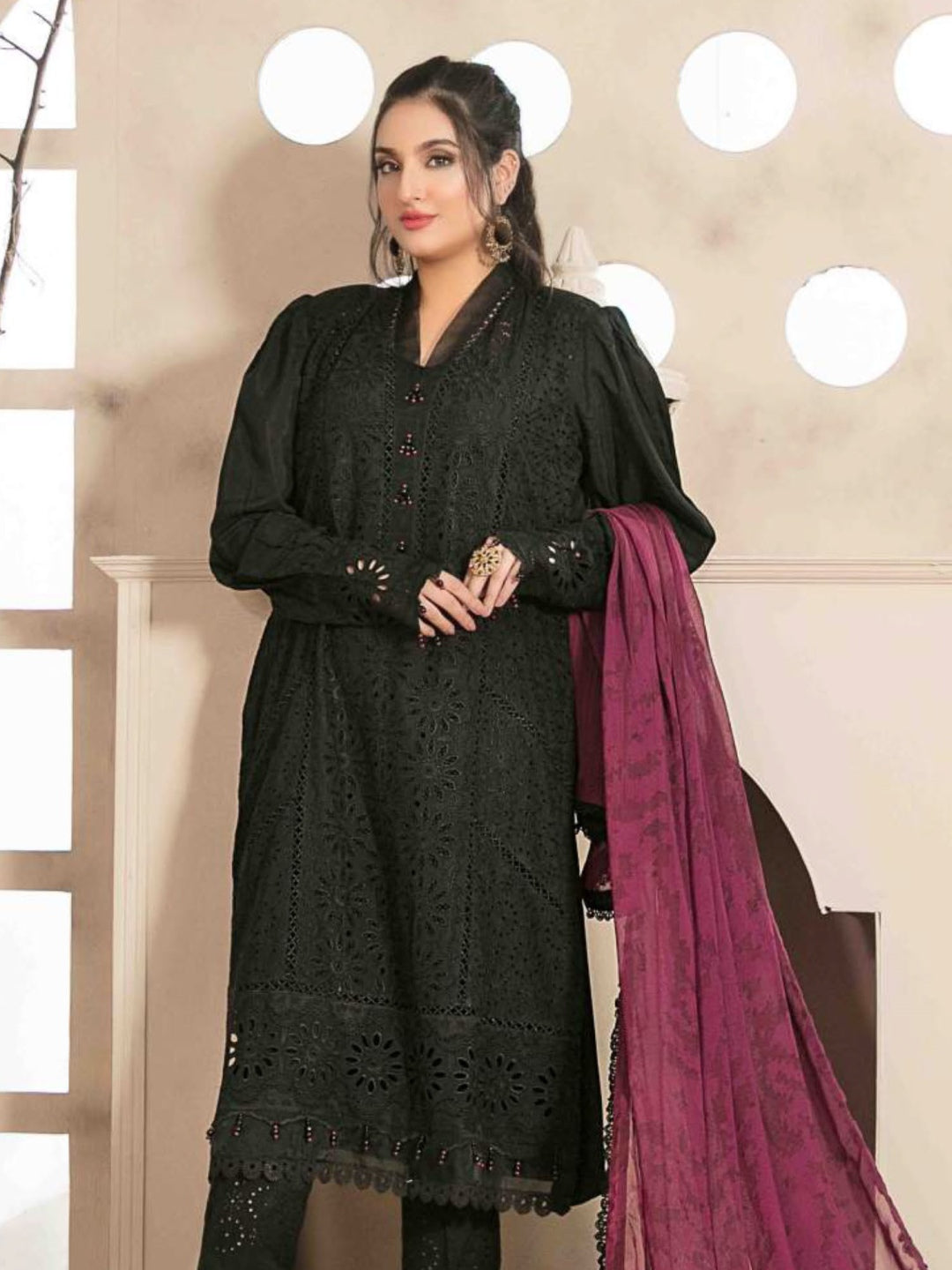 Schiffli Embroidered Viscose