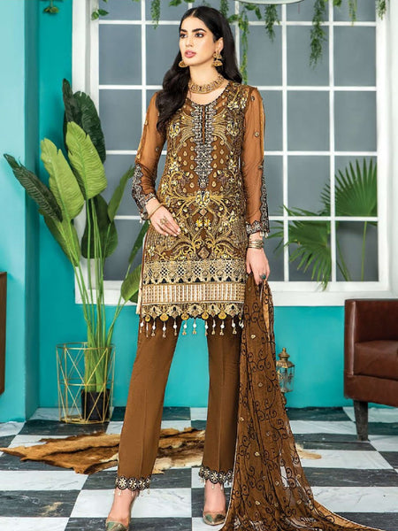  Pakistani Dress - Luxury Chiffon Embroidery