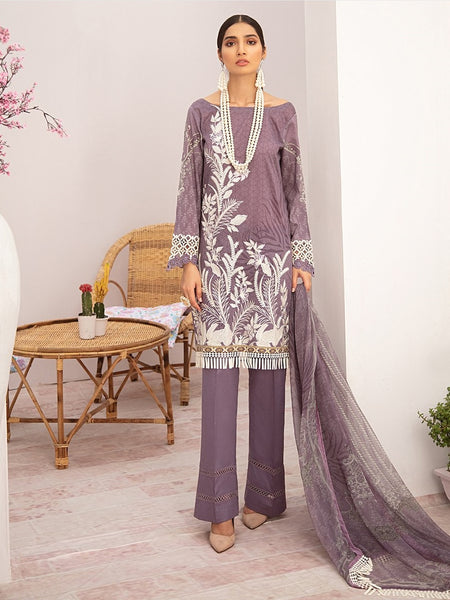  Pakistani Dress - Chiffon & Lawn Embroidery