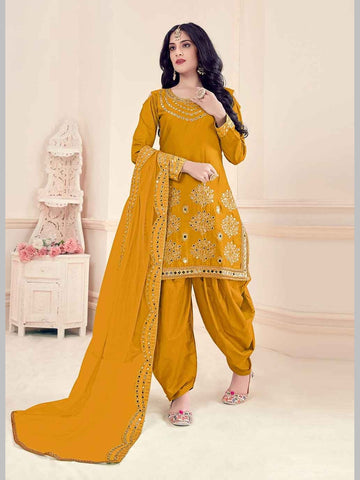 Chanderi Self Design Designer Ladies Punjabi Suit, Grey at Rs 749 in Surat