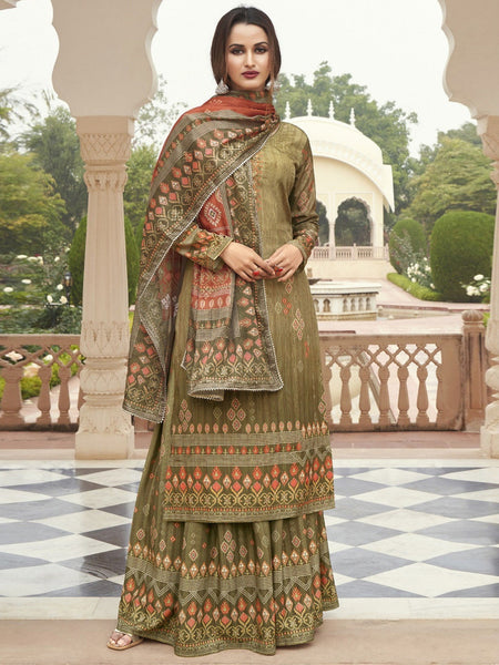  Indian Dress - Natural Crape Embroidered