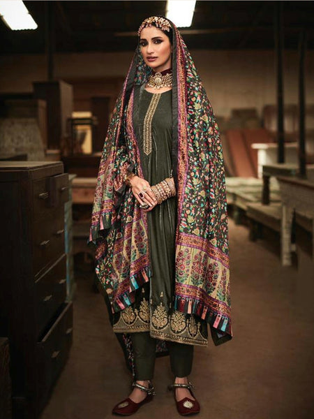 Casual Salwar Kameez - Velvet Embroidery Suit
