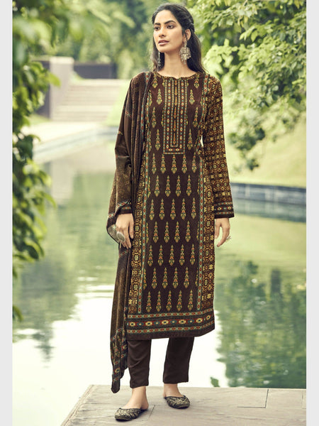 Straight Indian Dress - Velvet Designer Prints