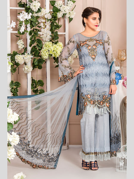 Blue Salwar Kameez - Divine Artist