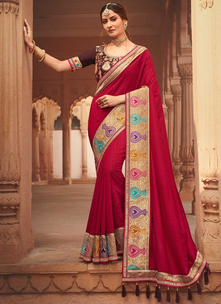 Georgette Saree - Art Silk Embroidery