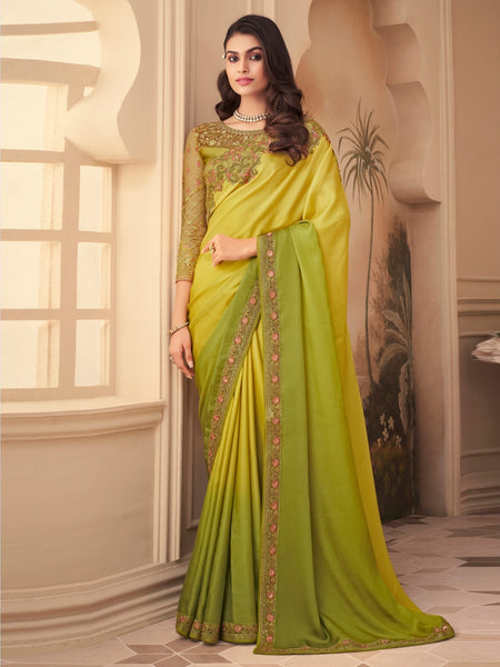 Green Saree - Art Silk Embroidery