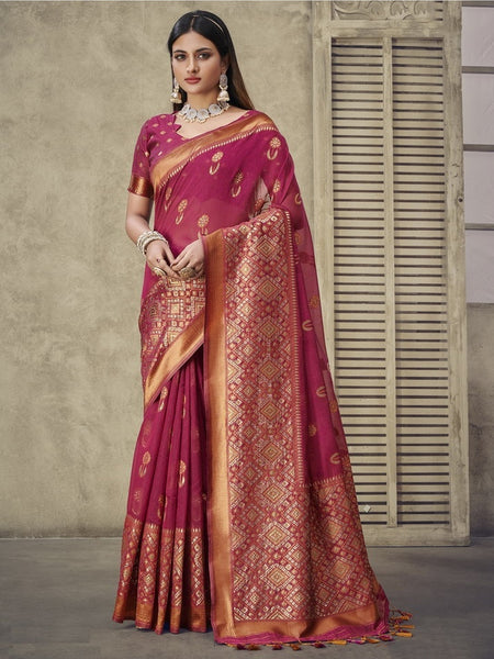 Red Saree - Zari on Soft Cotton