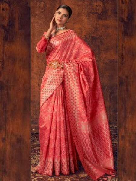 Pink Saree - Silk Cotton Blend
