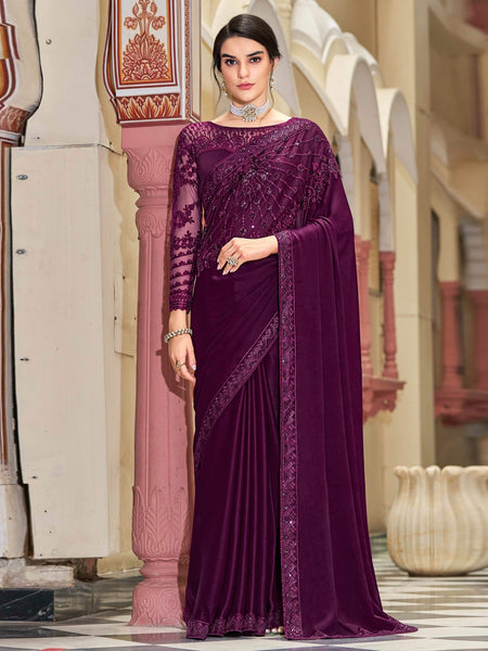  Saree - Art Silk Sequins Embroidery