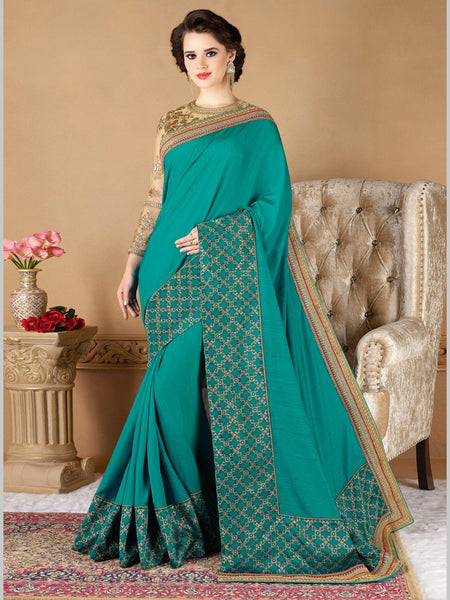 Casual Saree - Embroidery & Lace on Silk