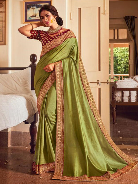  Saree - Silk with Heavy Embroidery