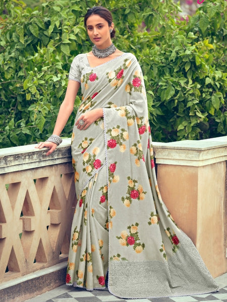 Casual Saree - Silk Embroidery