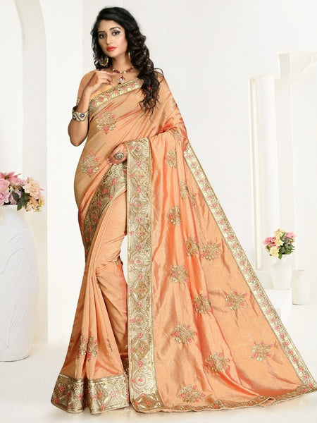 Green Saree - Embroidered Silk