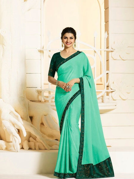 Silk Saree - Embroidery on Silk Georgette