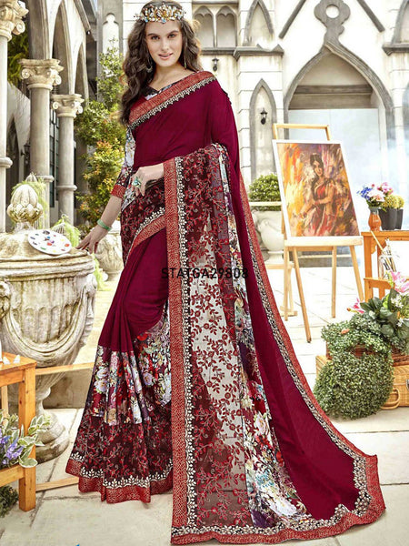 Silk Saree - Silk & Georgette