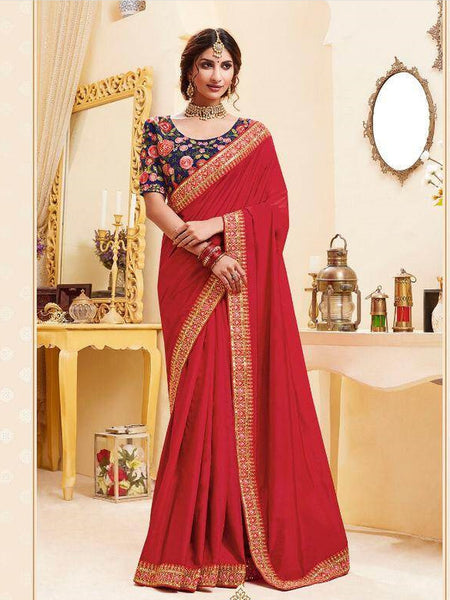 Silk Saree - Embroidery on Art Silk