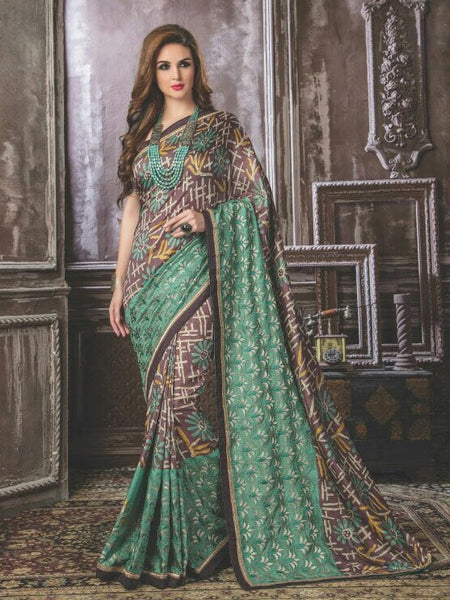 Silk Saree - Raw Silk Embroidery